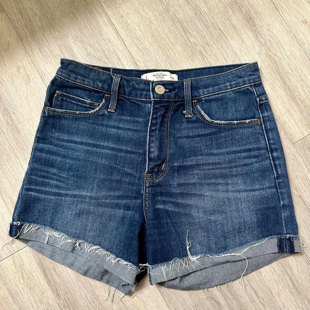 Abercrombie & Fitch Dark Blue Denim Jean Shorts